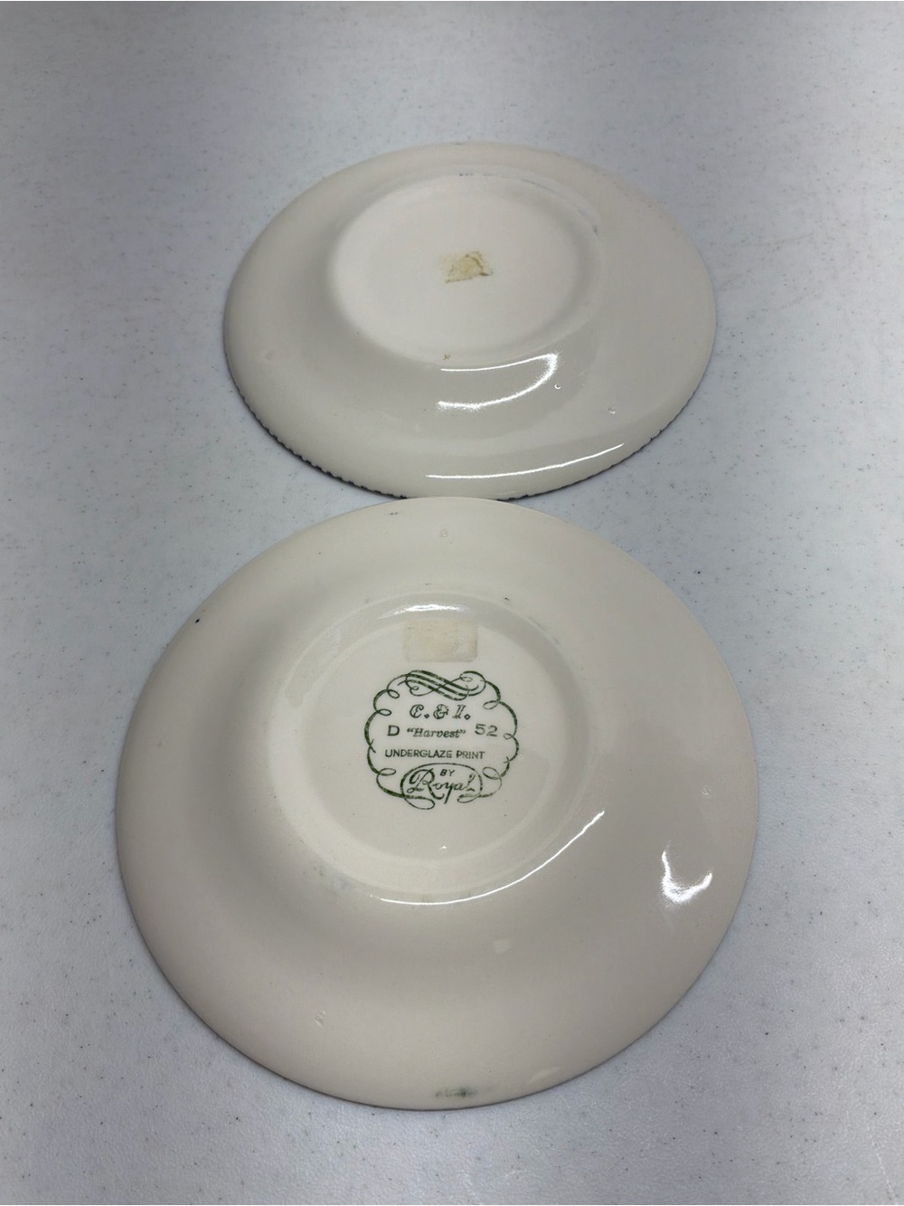Currier & Ives Blue and White Scenic Ceramic Salad Plates Set of 2 - Picture 5 of 5